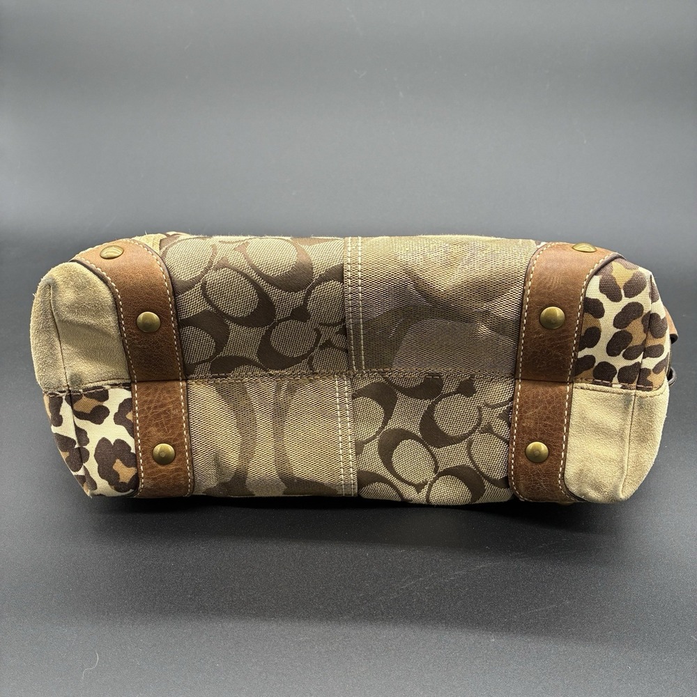 Coach Carly 10814 Y2K Patchwork Signature Hobo Shoulder Bag Brown Tan Canvas - Picture 3 of 16
